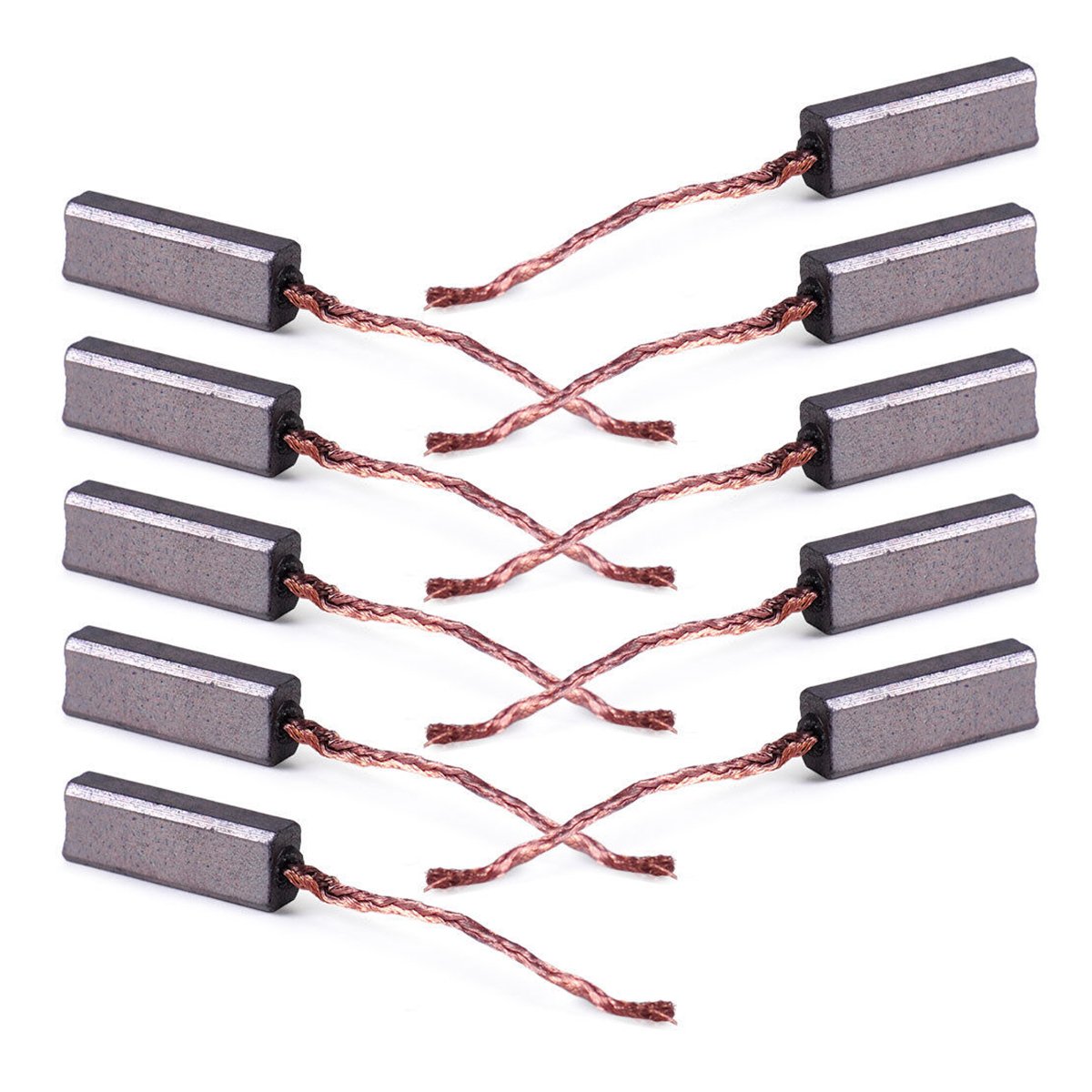 10pcs x 4.5 * 6.5 * 20mm Carbon Brushes Wire Generator Generic Electric Motor Brush