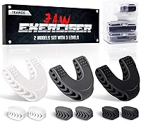 TEAWOO 9PCS Jaw Exerciser Set for Men & Women: 2 Models, 3 Resistance Levels (40-60lbs) Silicone Jawline Toner - Beginner to Advanced