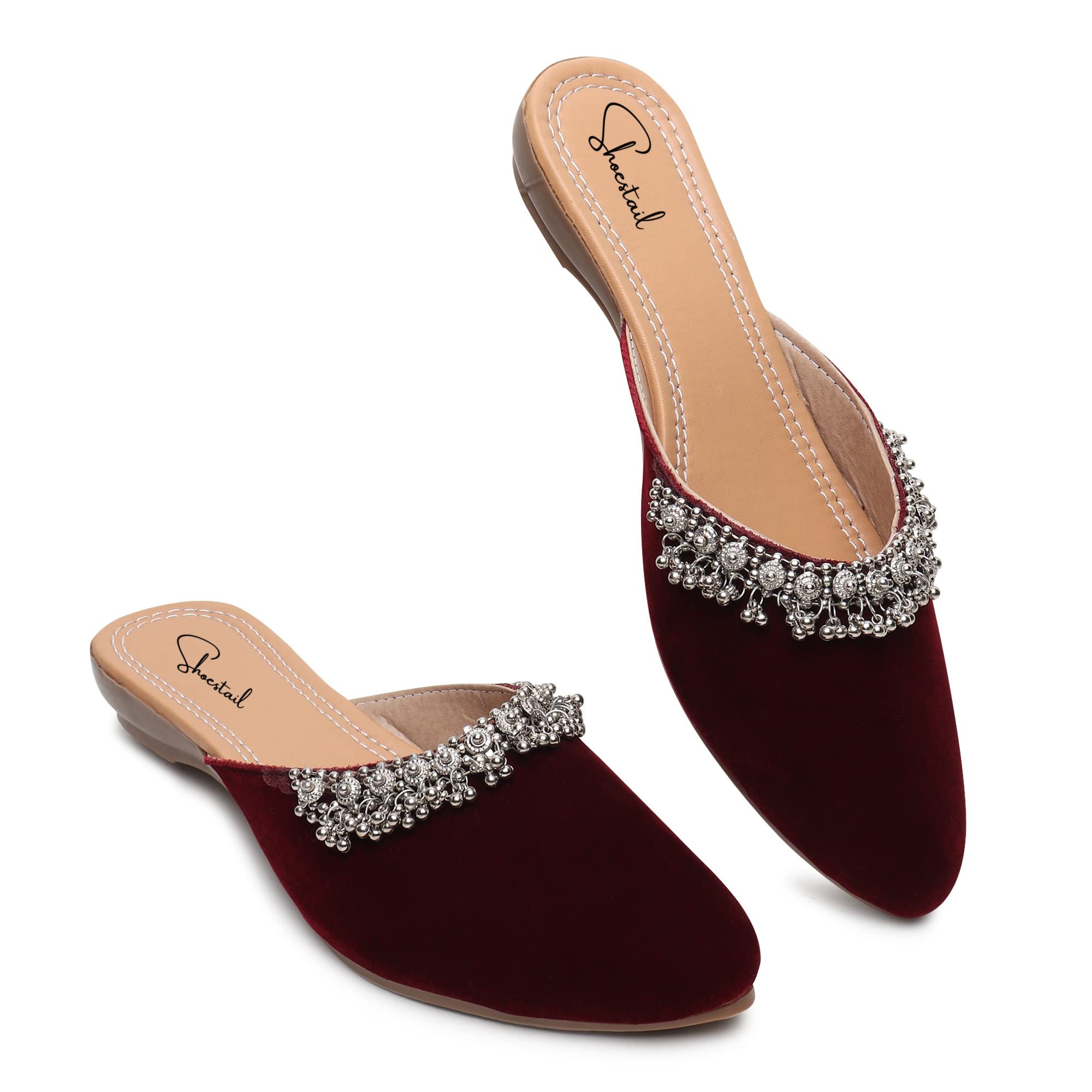Shoestail Casual | Latest Collection | Comfortable Stylish Solid Flats Slip-On Bellies & Ballerina for Womens & Girls Maroon40 (B0C538KVVY) Amazon Price History, Amazon Price Tracker