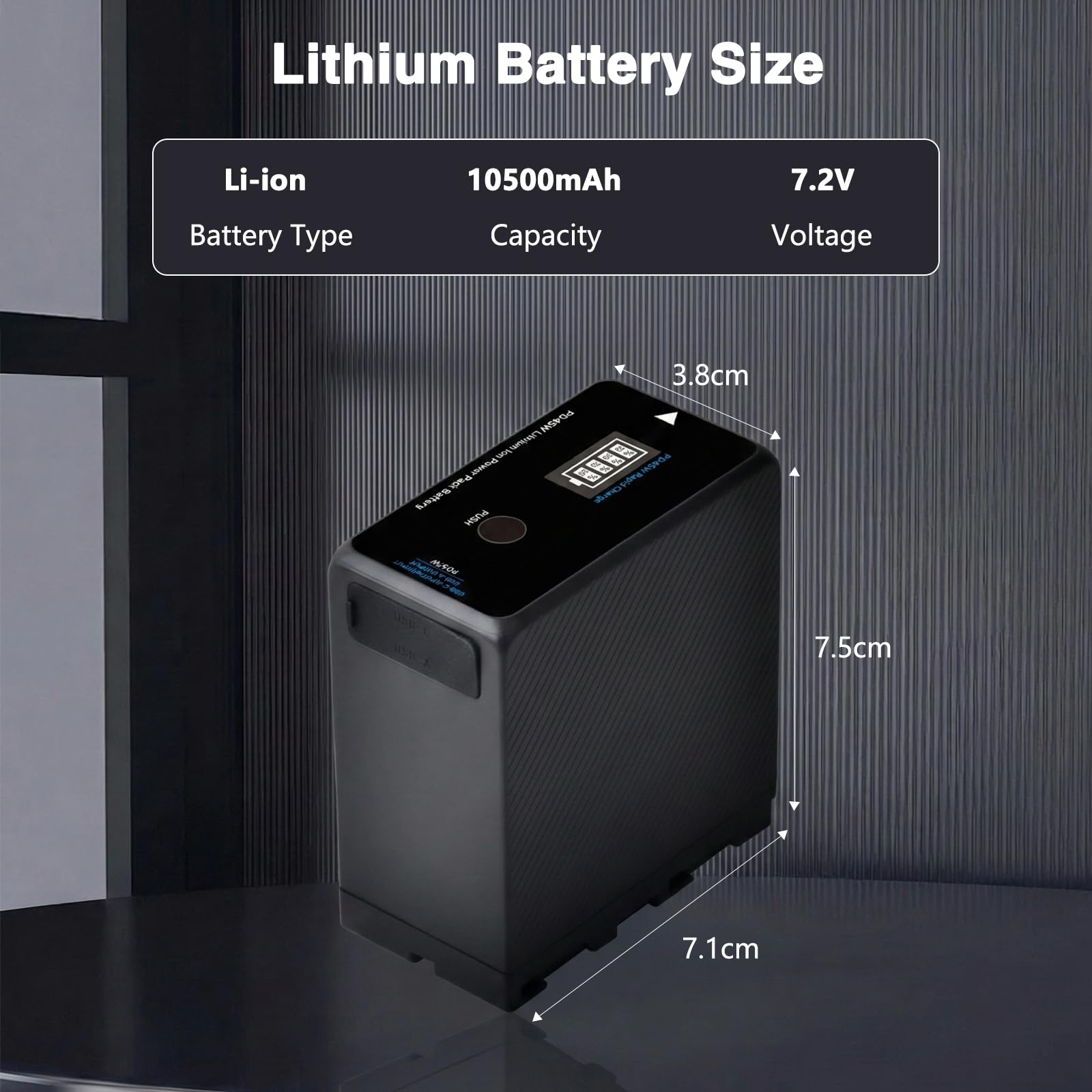 Batterie 10500 mAh PD 45 W USB-C NP-F pour Sony NP-F970 NP-F570 NP-F750 NP-F770 NP-F930 NP-F950 NP-F960 F750 F550 pour appareil photo, caméscope, moniteur, lumière vidéo LED