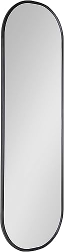 Kate and Laurel Caskill - Espejo ovalado moderno, 16 x 48 pulgadas, negro, espejo decorativo en forma de cápsula para entrada, sala de estar o baño