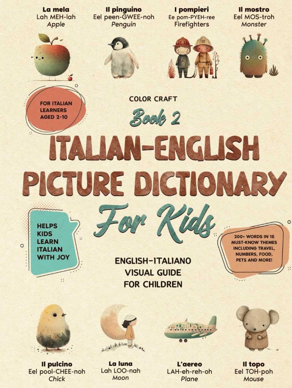 Italian-English Picture Dictionary: Illustrated Bilingual Book For Kids to Learn Italian Quickly and Easily: A Bilingual Visual Guide For Children (Kids' Language Learning Books)