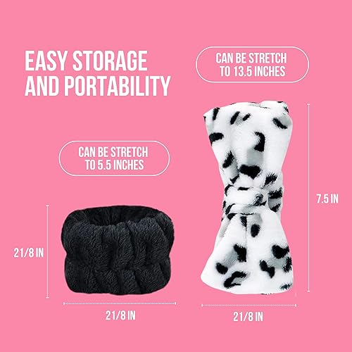 Miniatura 2 de Toallas de muñeca para lavar la cara, pulseras para lavar la cara, juego de 5 piezas, diadema de spa y muñequera