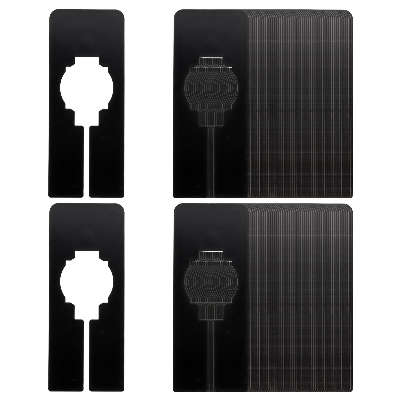 PATIKIL Clothes Dividers, 100Pack Black Plastic Closet Organizer, Rectangle Clothing Rack Size Divider, Blank Labels Sorting Rectangular Separator
