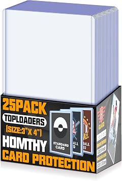 25 Pack Top Loaders Card Sleeves, Hard Plastic Sleeves Clear Card Protectors, Trading Cards Sleeves for Baseball, Sports, MTG, TCG & Standard Game Cards