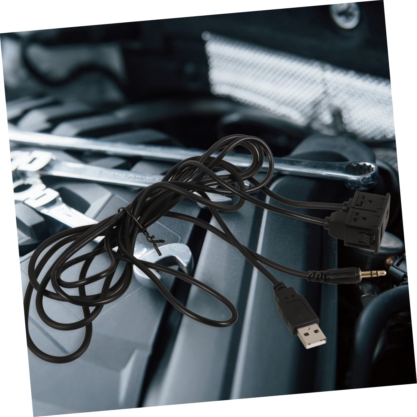 PartyKindom 5piezas Cable De Extensión USB y Audio para Montaje Empotrado Coche Instalación Sencilla Compatible Varios Modelos De Vehículos