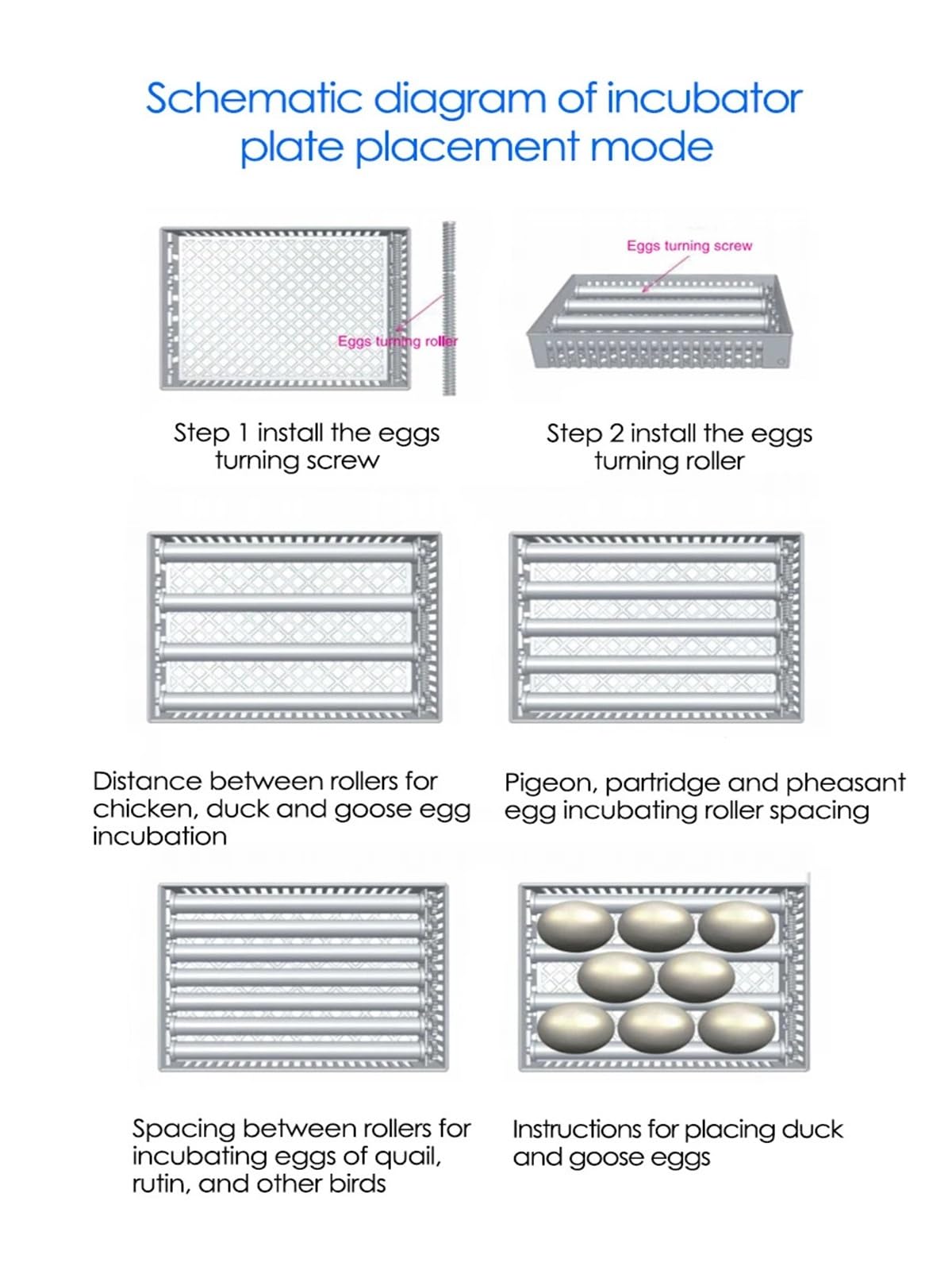 Incubadora giratoria automática de 24 huevos, Control de temperatura táctil, máquina for incubar pollo, pato, codorniz y aves