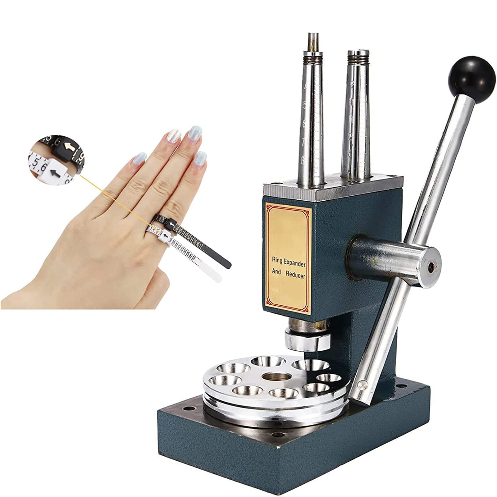 Herramienta expansora de anillos, kit de ajuste de tamaño de anillos para cambiar el tamaño de joyas, ampliador profesional de anillos para hacer joyas de bricolaje
