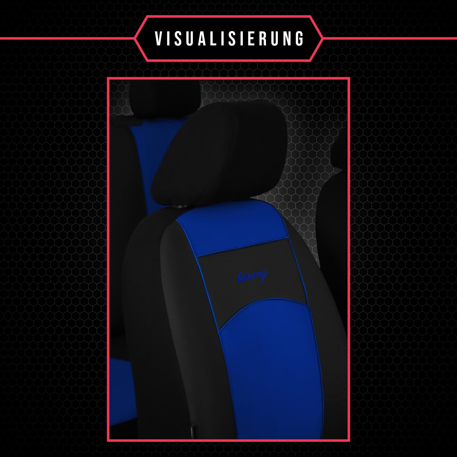 2er Set Autositzbezüge Transporter universal | Bus Sitzbezüge Kunstleder Dunkel Rot für Airbag geeignet | für Vordersitze | 1+2 Autositze vorne Nicht teilbar