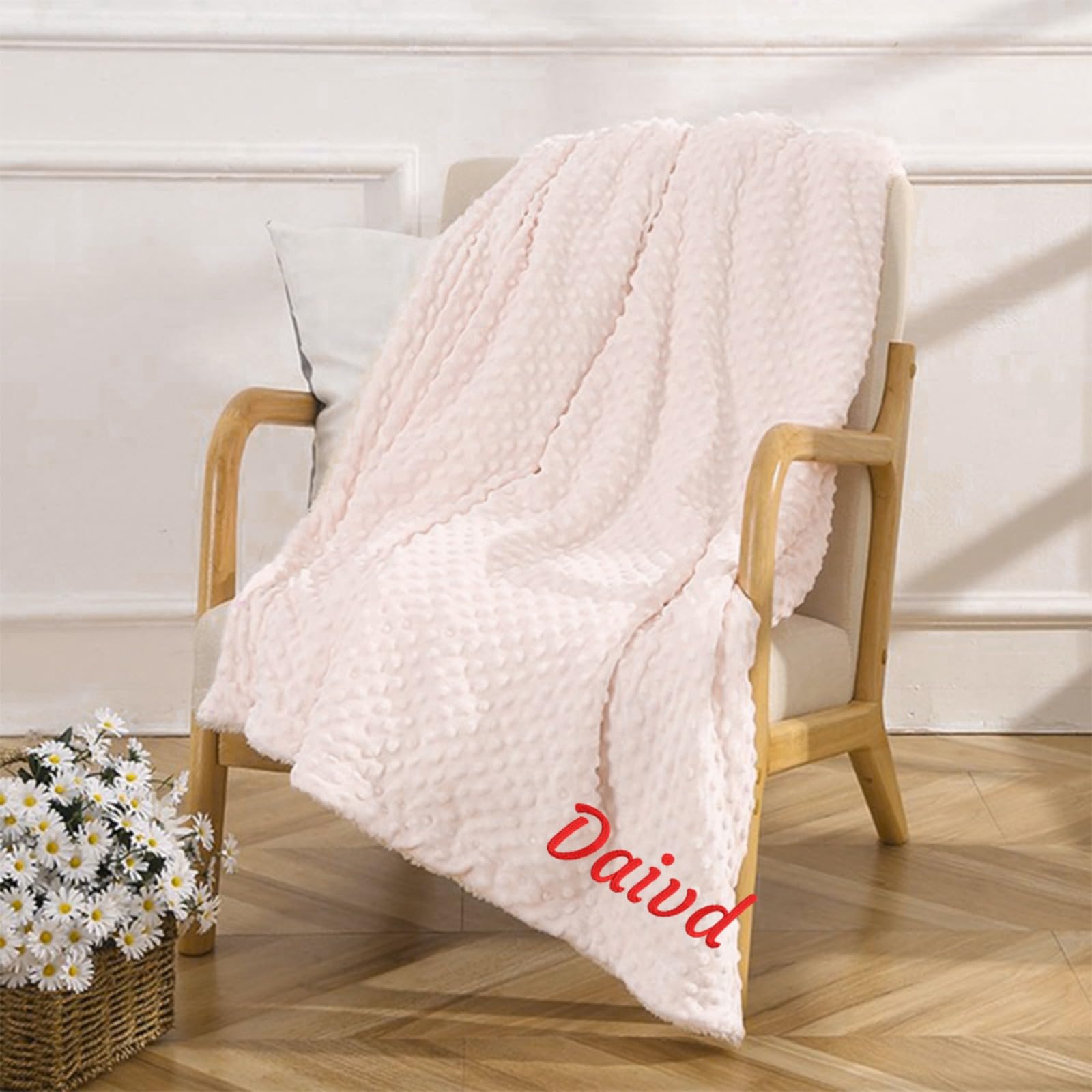 WOMB Manta bordada para bebé con nombre personalizado, manta de bebé personalizada manta de bebé personalizada para niñas y niños (D,150 x 200 cm)