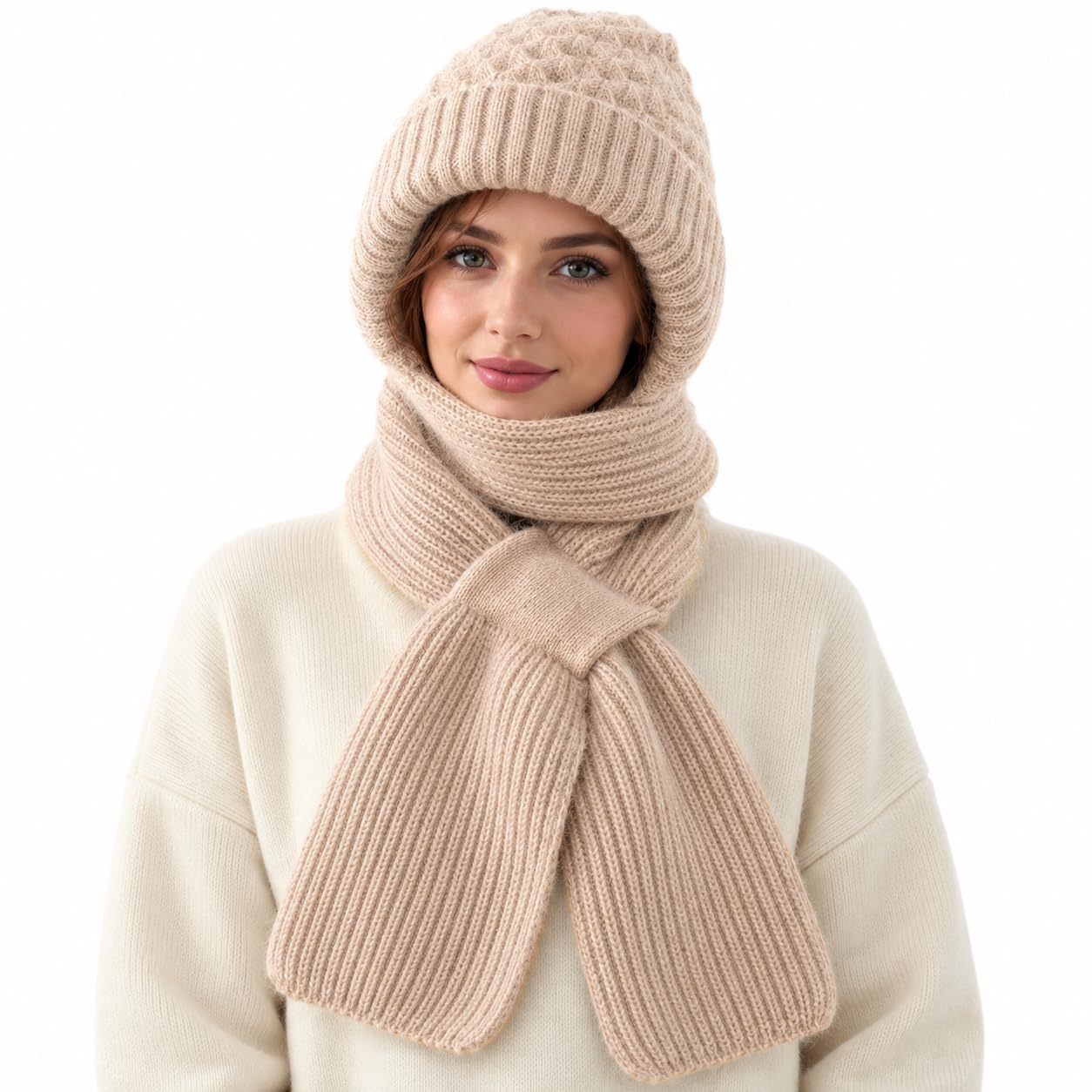 2027 New Integrated Ear Protection Windproof Cap Scarf, Cozy Winter Wear | Hat and scarf…