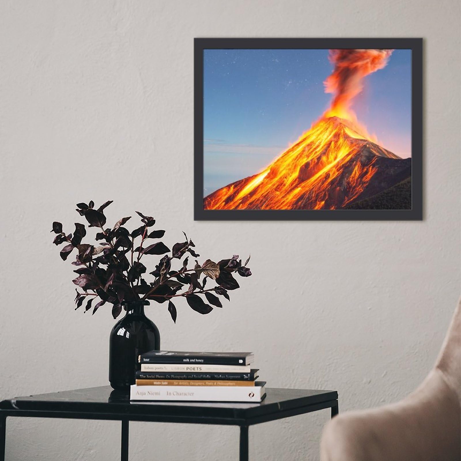 Amazon.co.jp: 巨大な火山の噴火 絵画 絵 魅惑的な色彩の風景