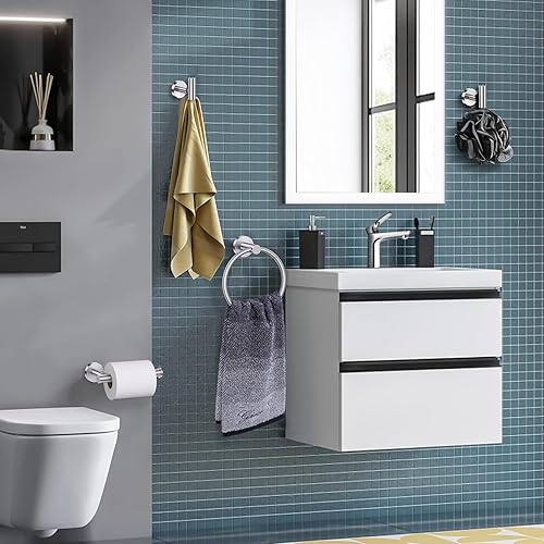 Miniatura 2 de Lairuier Juego de accesorios de baño, juego de 4 toallas de barra incluye soporte para papel higiénico, anillo para toallas y 2 ganchos para toallas