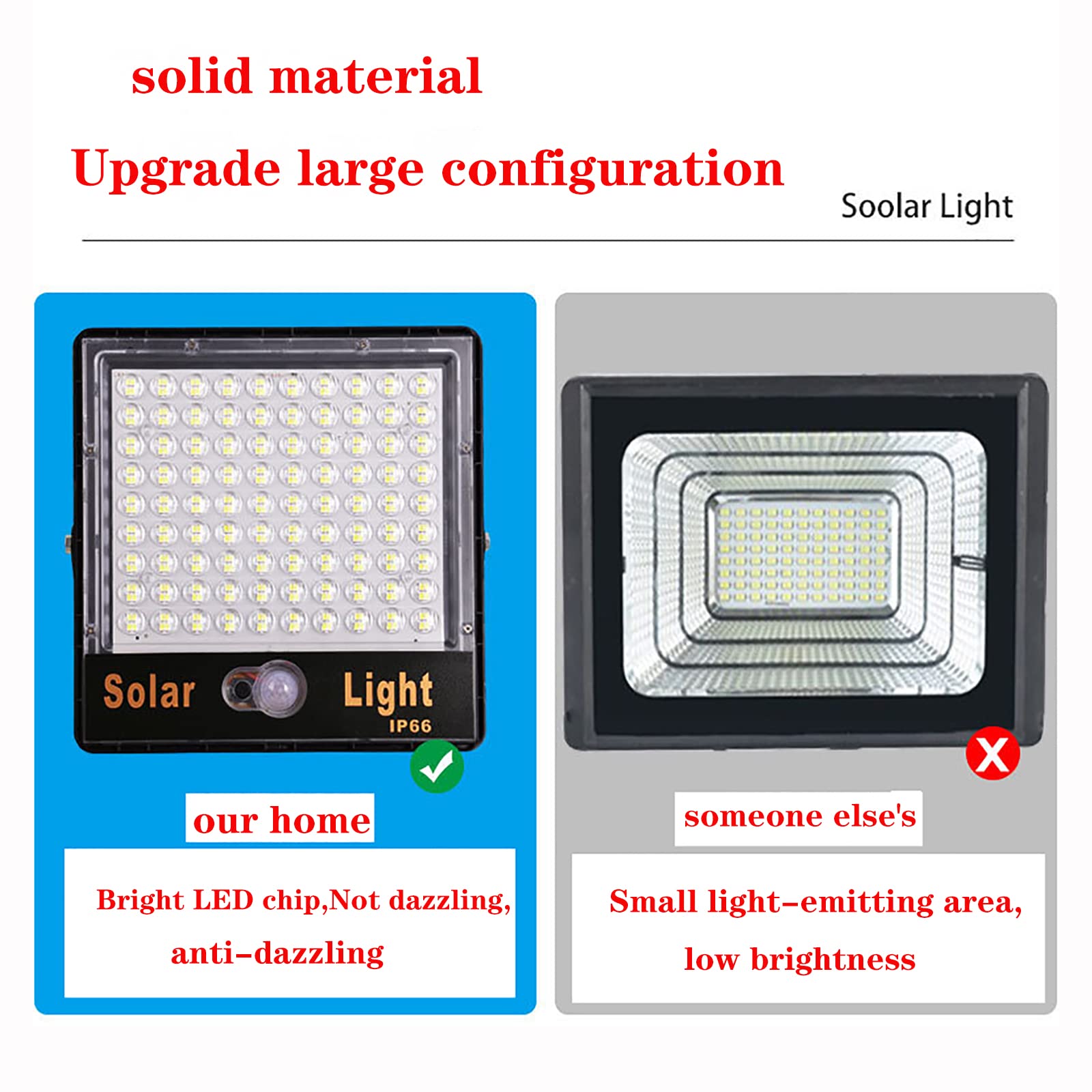 Lampa solarna IP67 wodoodporna, solarna lampa powodziowa ogrodowa droga do domu o wysokiej jasności, roczny 0 rachunek za energię elektryczną 300 W, 400 W (100 W, czarna)