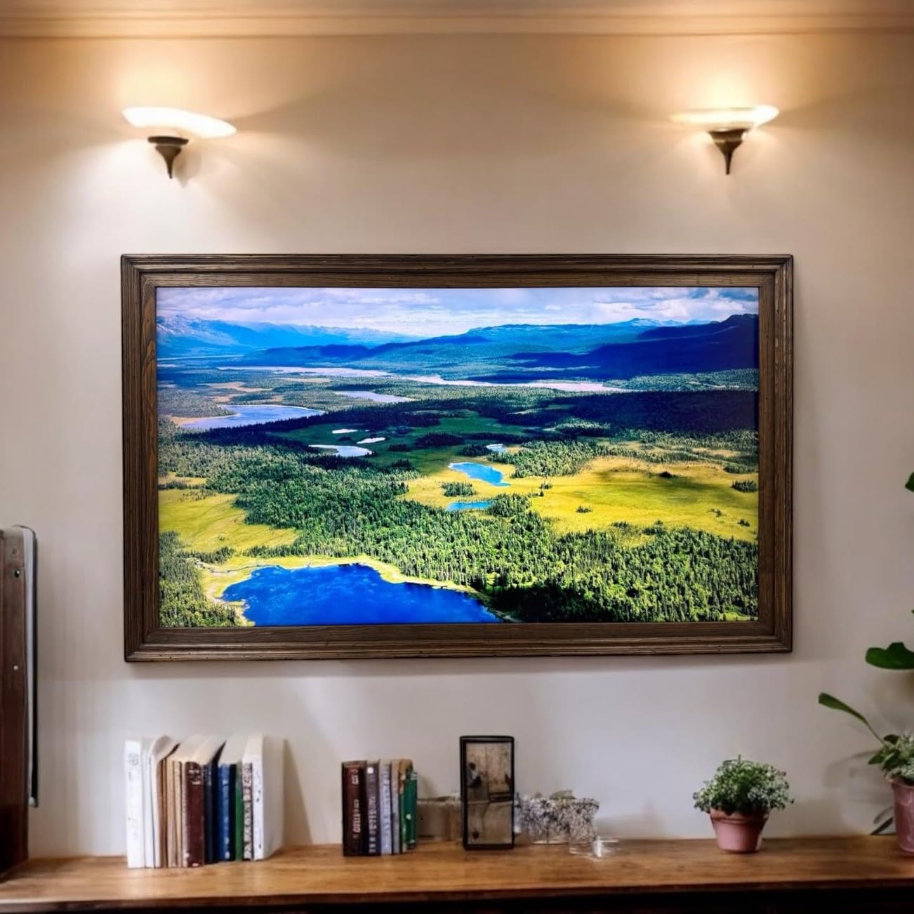 Amazon.com: 55 Inch TV frame for TCL NXT TV. Real wood frame