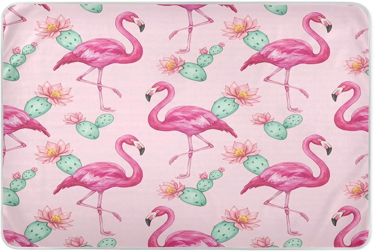 CEBUGI 34” x 52”Washable Underpads Heavy Absorbency Waterproof Incontinence Bed Pads Cactus Flamingo Pee Pads for Adults Kids and Baby