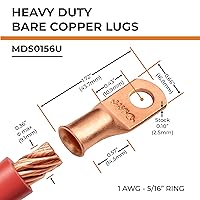 Vista 27 de SELTERM - 2 terminales de anillo resistentes para cable de batería, calibre 4 AWG, pernos de 3/8 pulgadas, terminales de calibre 4, ojales de cobre