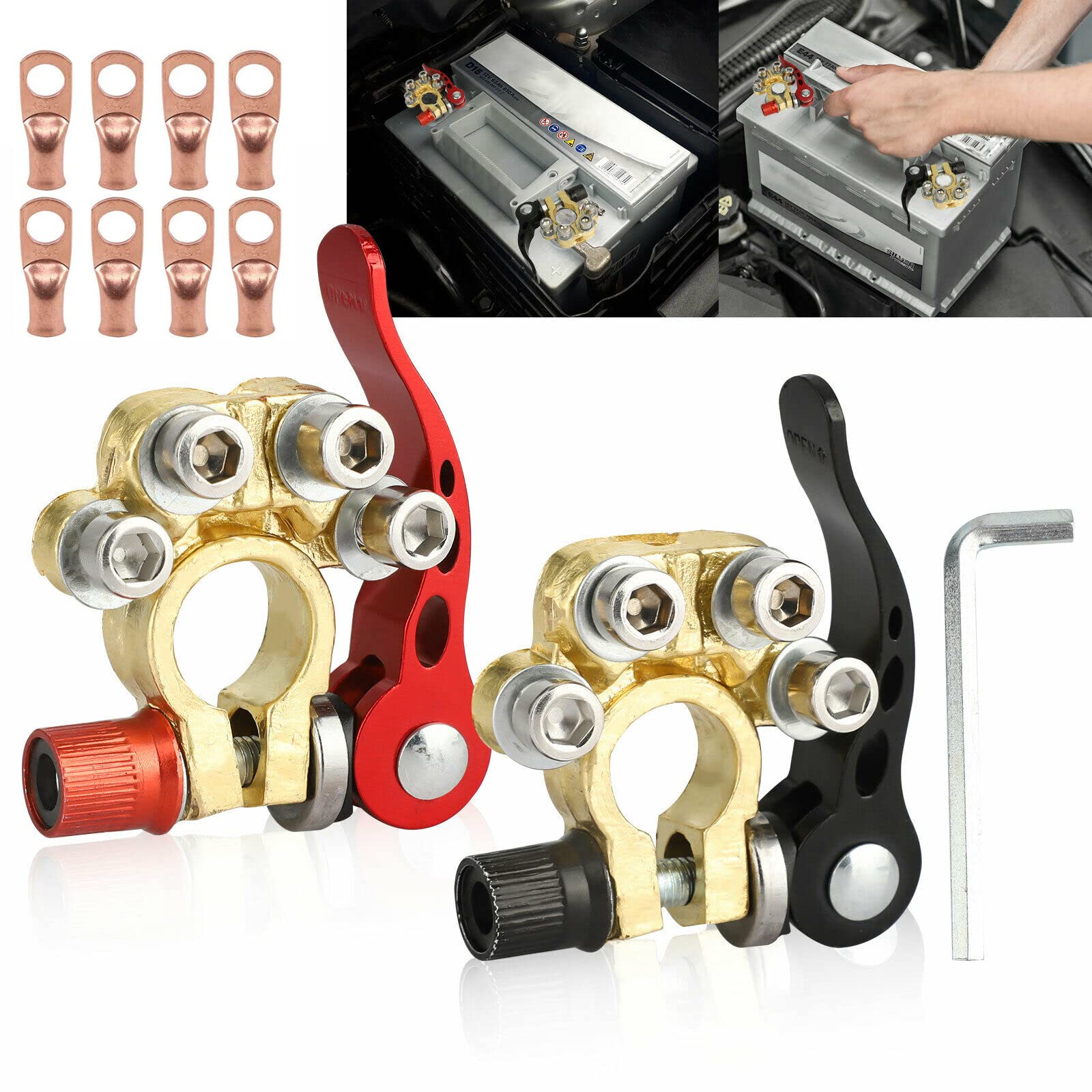 Buy Battery Terminal Clamp Connectors,4 Way Positive Negative Car