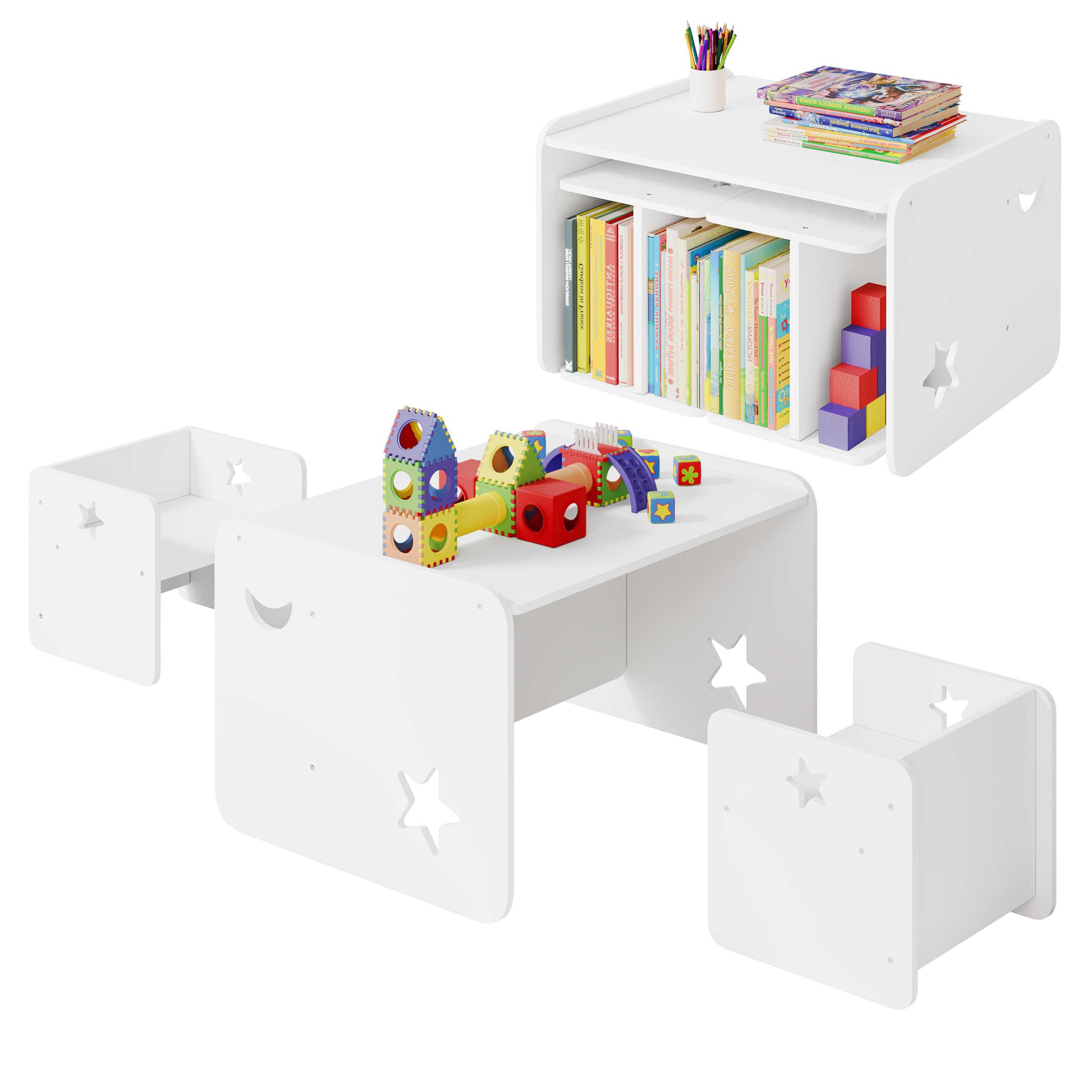Petite Amélie ® Kinderstoel (2x) met Tafel - Kinderstoeljes voor Peuter