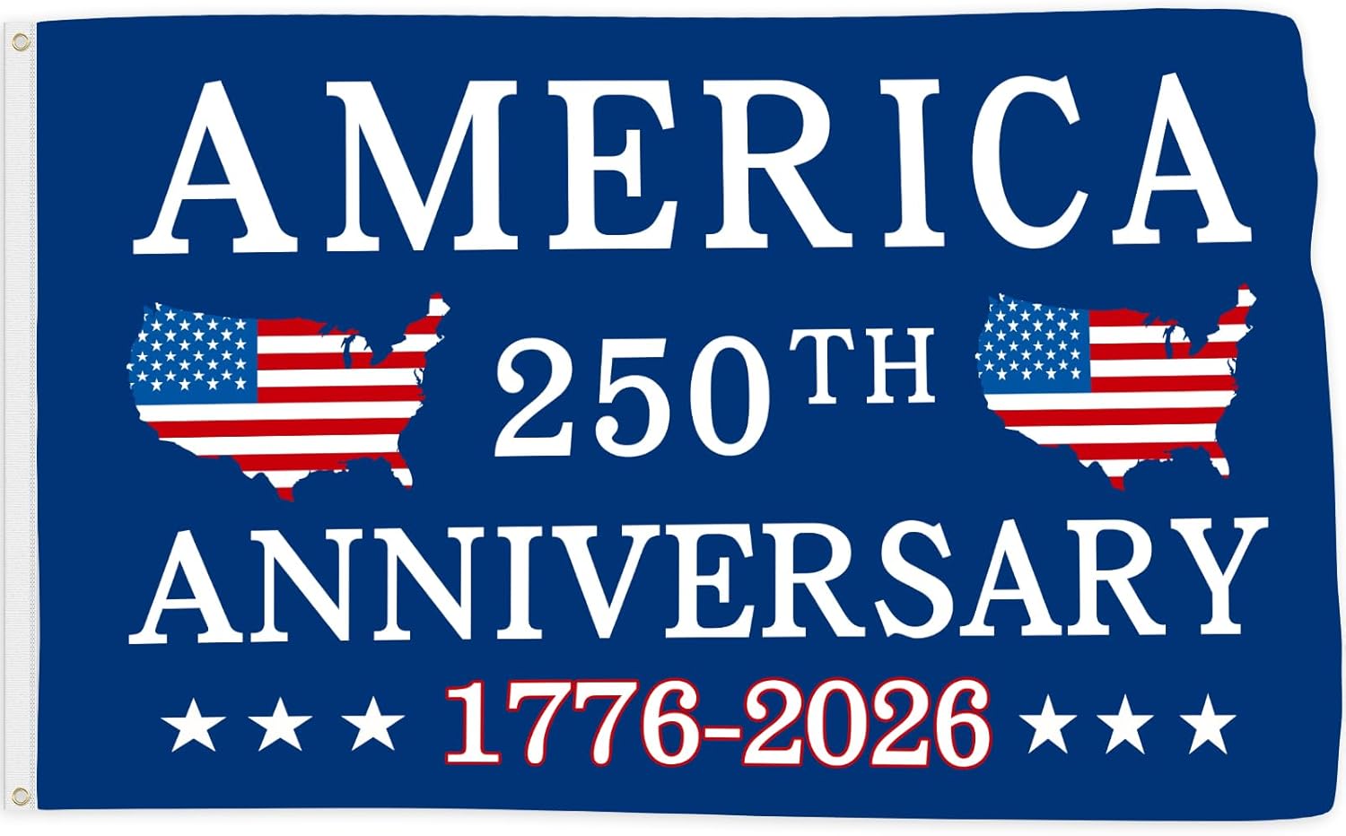 Probsin 250 Anniversary Flag 3x5 Ft America 250th Anniversary 1776-2026 American Map Patriotic Yard Signs Party Supplies Hanging Decor for Room House Welcome Photo Backdrop with Brass Grommets