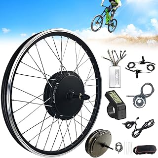 NYANS Electric Bike Conversion Kit, for Road Bikes, 36V 48V 500W 1000W 1500W Brushless Gearless Rear Drive Motor, 20 24 26 27.5 28 29 Inch 700C Rear Wheel,48V1500W-29in