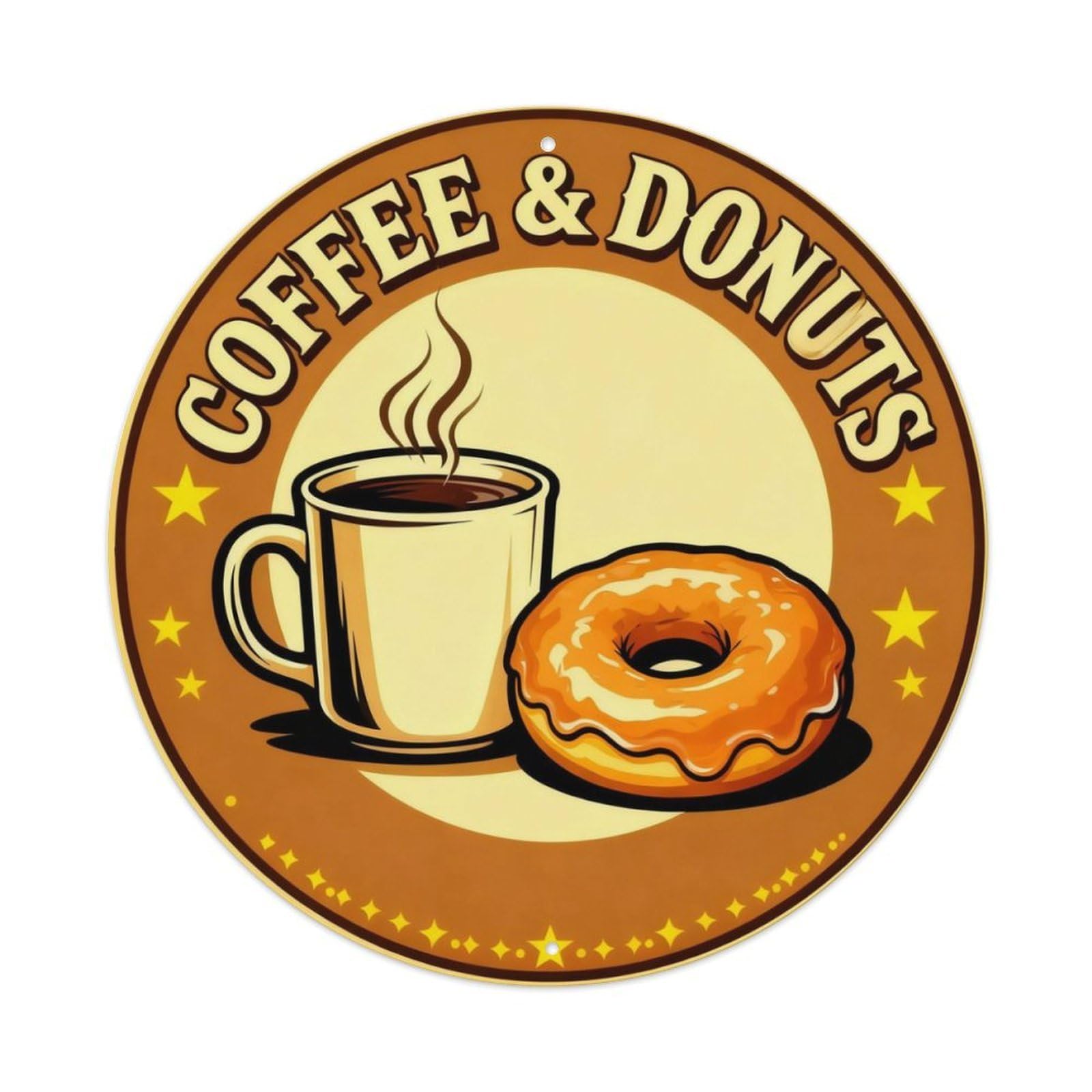 Coffee & Donuts Diner Sign Metal Tin Sign Plaque