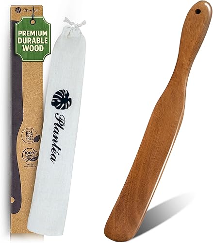 Miniatura 7 de Como se ve en la televisión, herramientas de cocina Spurtles de madera, cucharas de madera hechas a mano Plantéa para cocinar, resistente al calor,