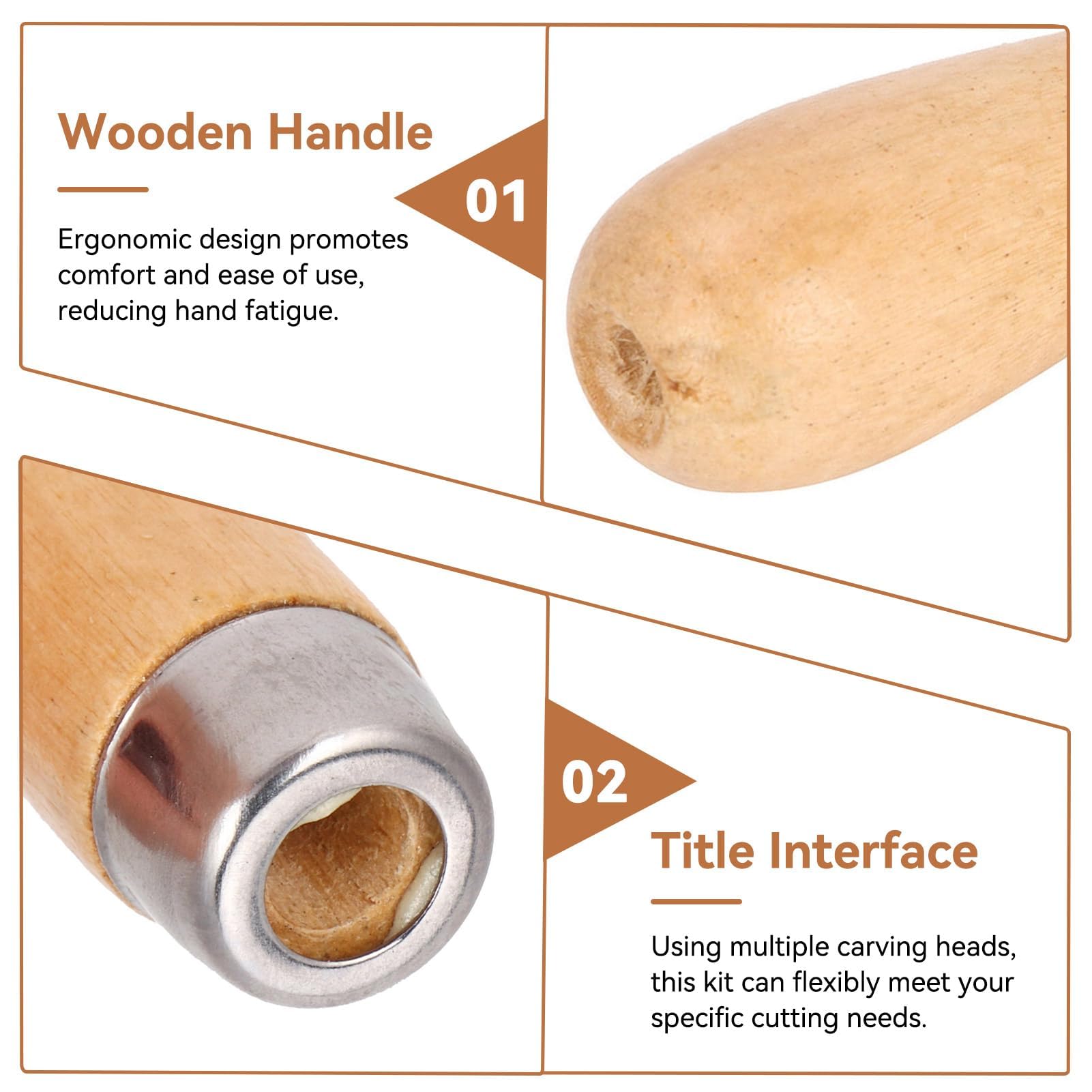 2 Set Kit di taglierine per linoleum, strumenti per intagliare linoleum per stampa a blocchi, include 10 testine di taglio, 2 maniglie e 2 strumenti per intagliare timbri in legno