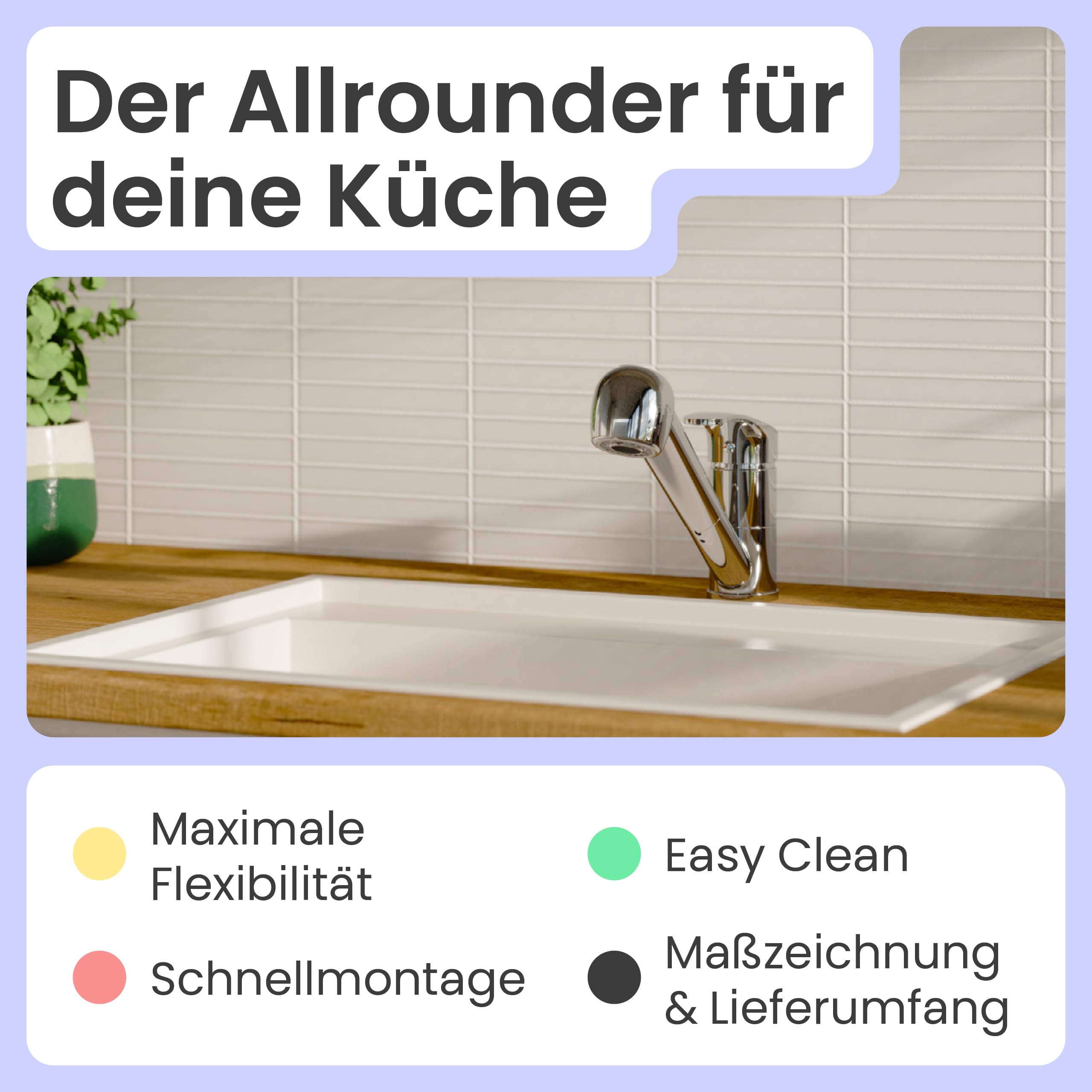 instmaier Elena | Küchenarmatur mit Geschirrbrause | Chrom | Wasserhahn Küche ausziehbar | Spültischarmatur mit 2 Strahlarten | Einhebelmischer mit Brause | 90° schwenkbare Mischbatterie