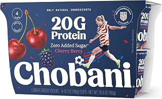 20g Protein Lowfat Greek Yogurt Cherry Berry 6.7oz 4PK