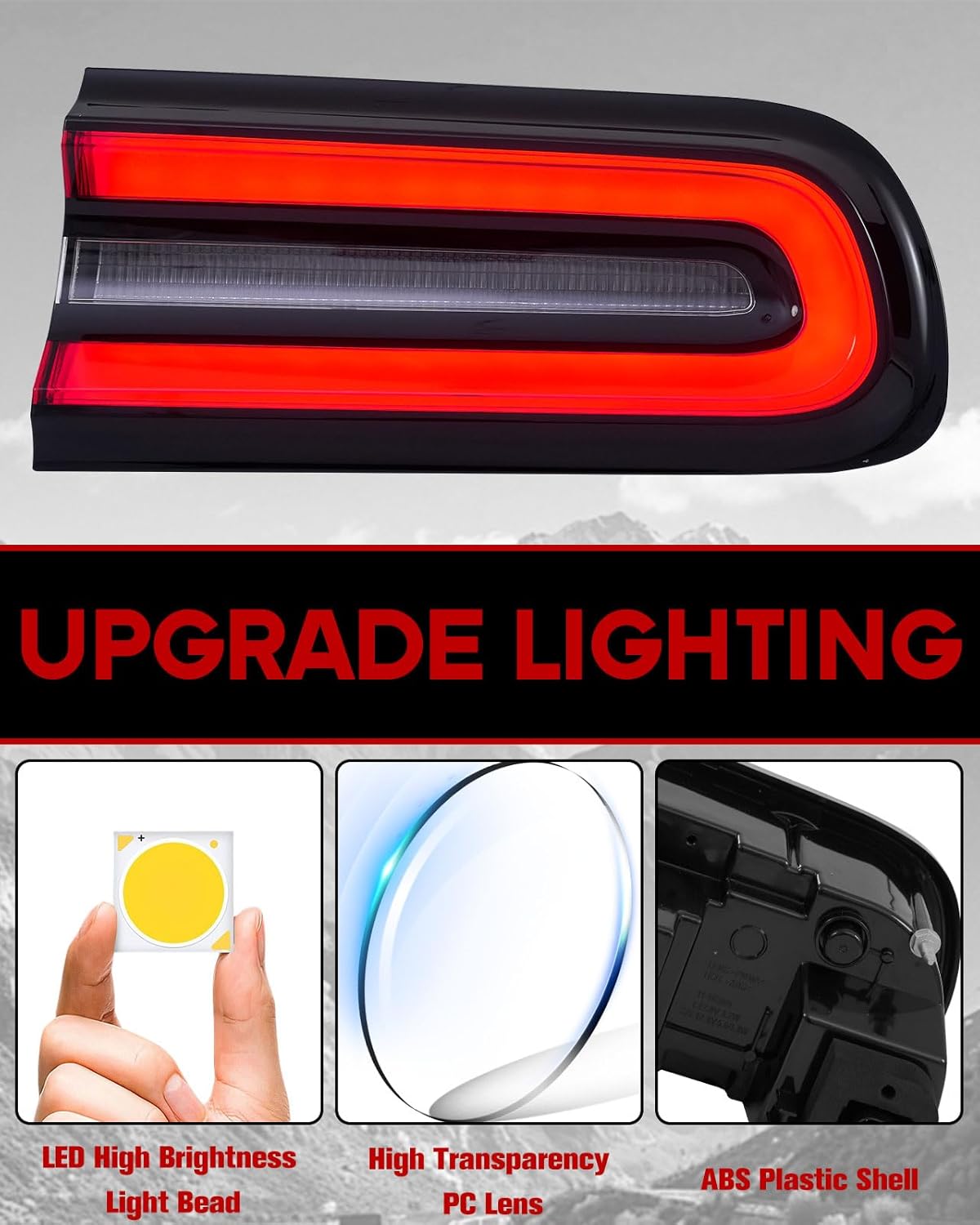 LED Tail Light for Dodge Challenger 2015-2023 Accessories, Rear Taillight Stop Brake Lamp Assembly Right Side OEM#68403954AA CH2801207