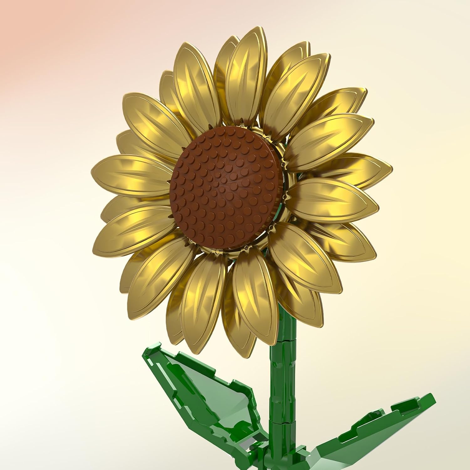 Golden Sunflower Bouquet Building Set, DIY Flower Building Kit for Women & Adults, Artificial Eternal Sunflower for Home Decor Display, Creative Gift for Her
