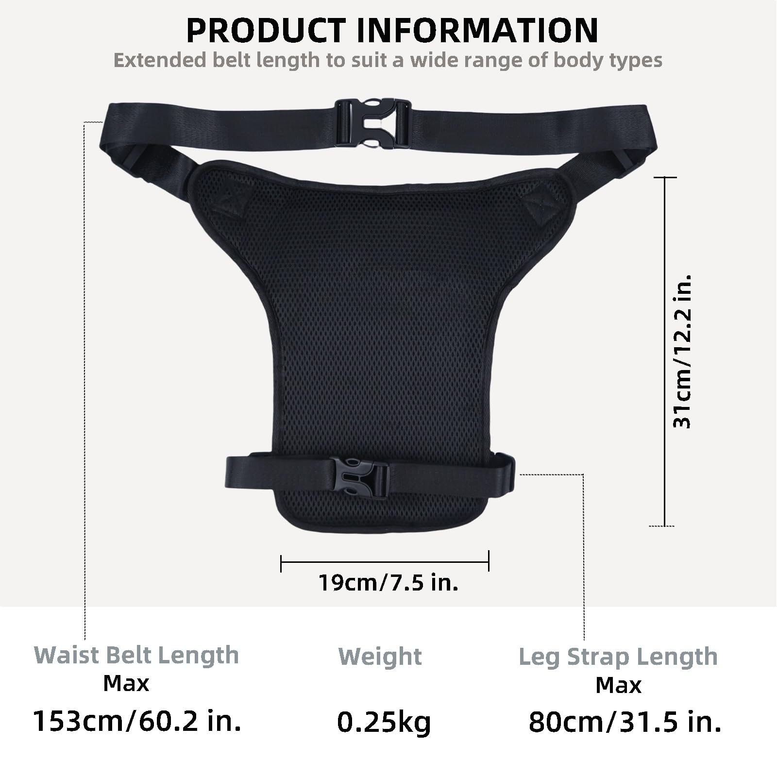 Mervokl Drop Leg Bag Belt Bags Waist Bag for Men Women Multi-Pocket Thigh Fanny Pack for Motorcycle Outdoor Travel Hiking Climbing Black - Image 2