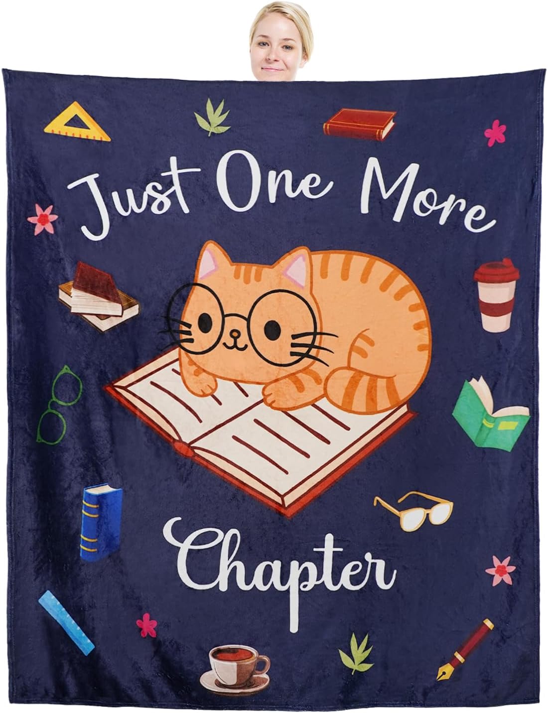 Reading Blanket for Book Lovers Gifts for Reading Lover Women Bookish Presents Soft Fleece Throw Blanket 50"X60"