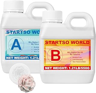 STARTSO WORLD Silicone Mold Making Kit 20A, Platinum Liquid Silicone Rubber for Mold Making, Fast Cure & Food Safe Silicone Mold Maker 38OZ, Ideal for Casting Resin Molds/Silicone Molds 1:1 by Volume