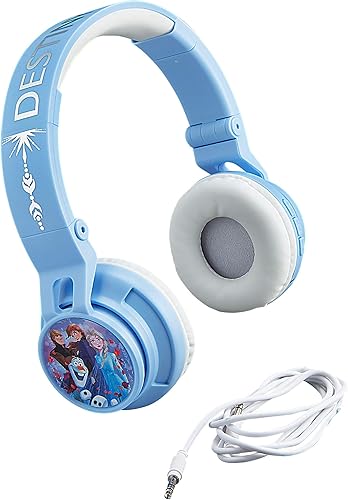 eKids Frozen 2 Auriculares inalámbricos Bluetooth portátiles para niños con micrófono, volumen reducido para proteger la audición, batería