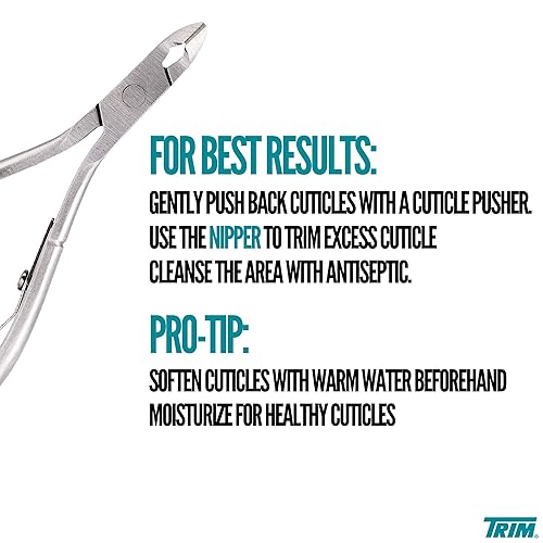Miniatura 5 de Trim Recortador de cutículas de punta inclinada, removedor profesional de cutículas de acero inoxidable para pedicura, herramienta de manicura para