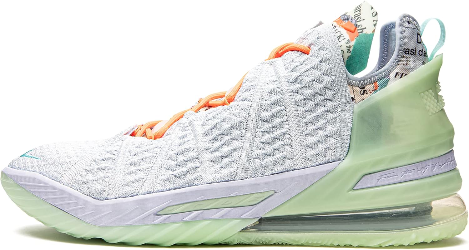 Nike Men's Diana Taurasi Goat Vision Lebron 18 Basketball Shoes, Blue Tint/Ghost/Total Orange/Dynamic Turquoise, 9.5