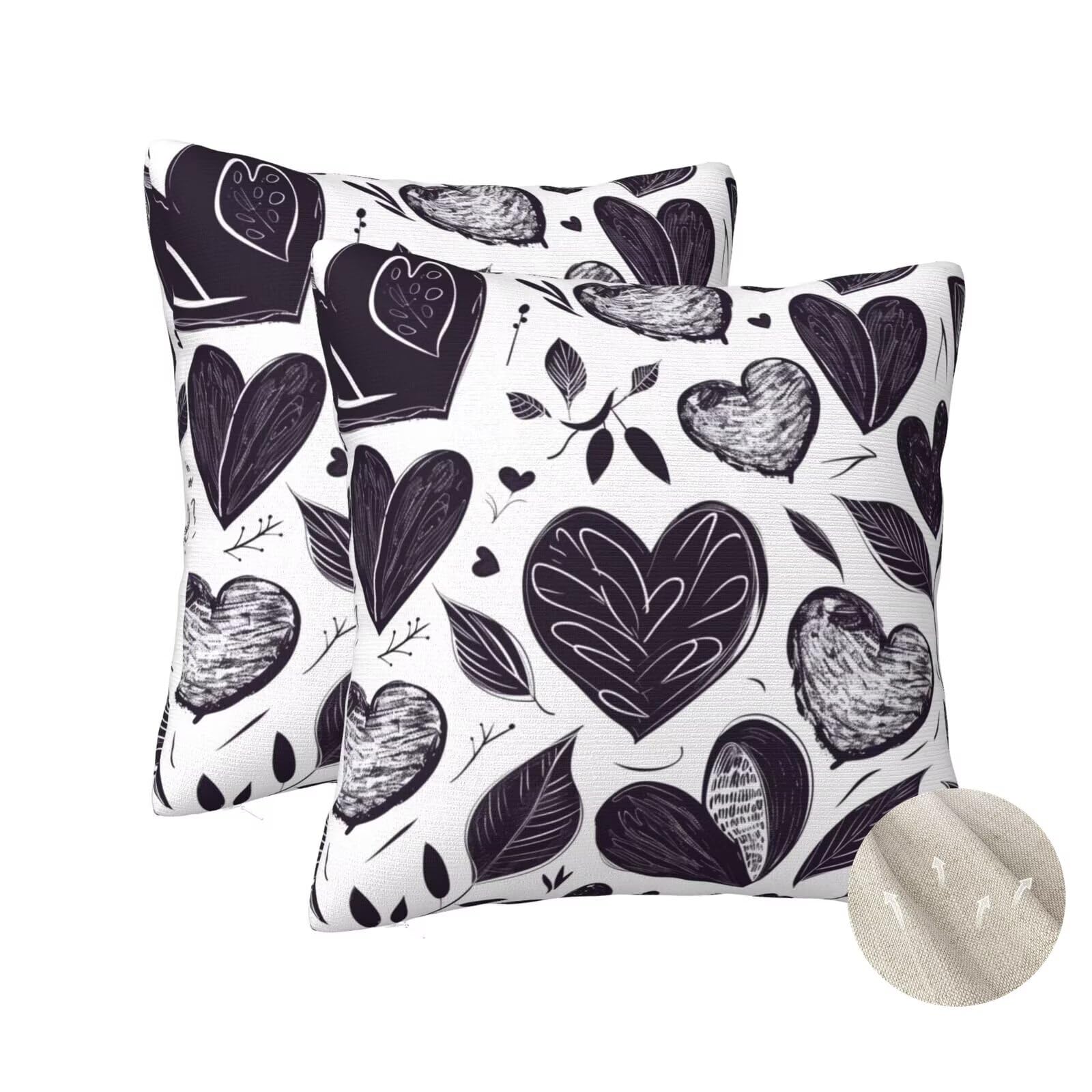 Housse coussin amour noire 40x40 cm, le cadeau déco idéal pour la maison
