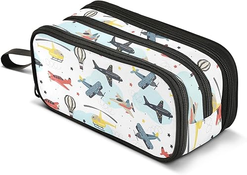 Miniatura 24 de ZAZYXTJ Estuche de gran capacidad con estampado de leopardo azteca occidental, 3 compartimentos, bolsa de lona para maquillaje, para escuela,