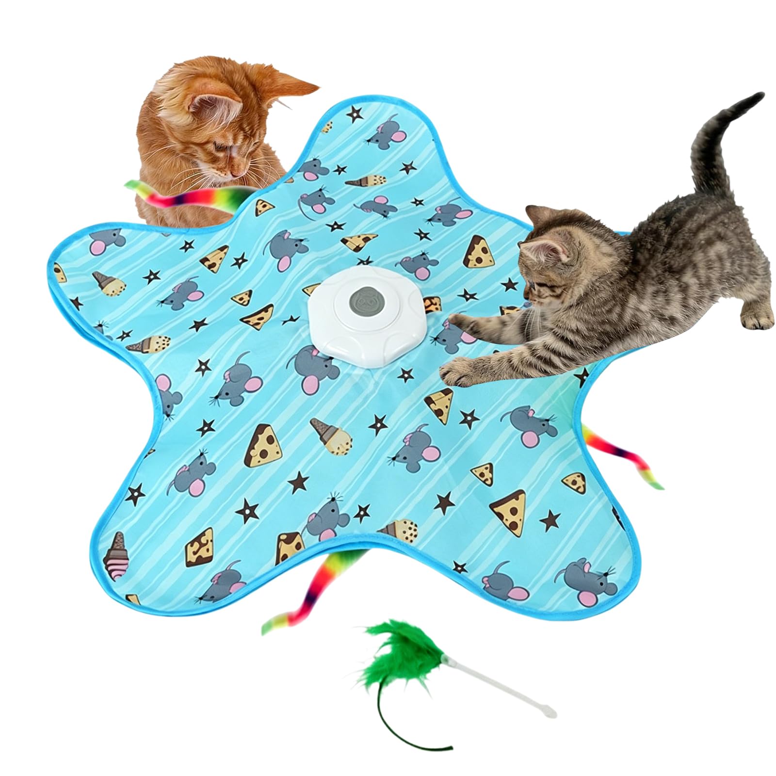 Tappeto Interattivo Gatto, Giochi per Gatti, Giocattolo Intelligente Interattivo per Gatti con molle Rimovibili, Ricaricabile Giocattolo interattivo per gatti interni (Color 2)