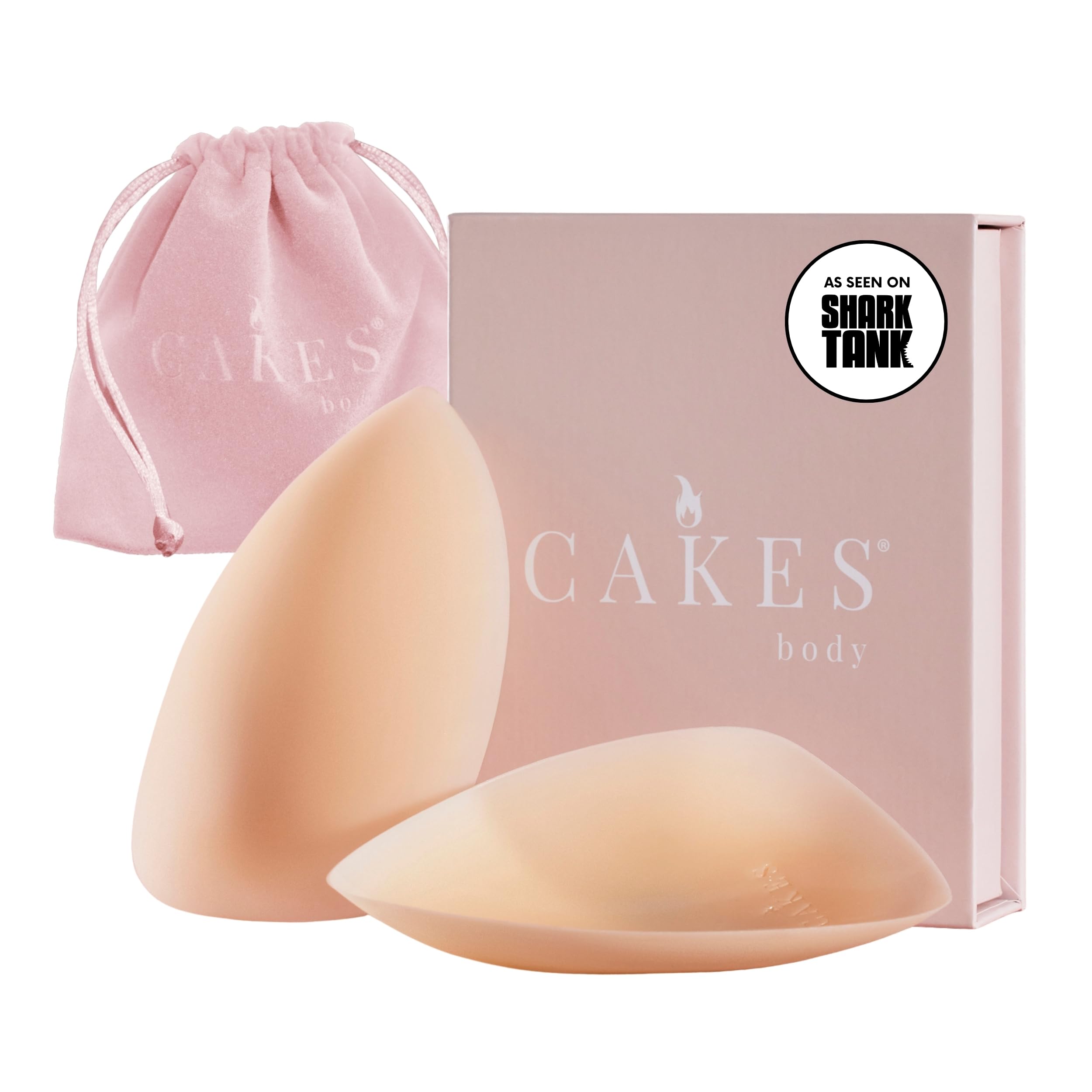 CAKES Body grippy Non-Adhesive Triangle Nipple Covers for Women - Silicone Nipple Covers with Travel Pouch