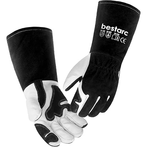 bestarc Leather Forge MIG Welding Gloves, 932℉ Heat Resistant Welding Gloves with Kevlar Stitching for MIG, TIG, Stick, Forge