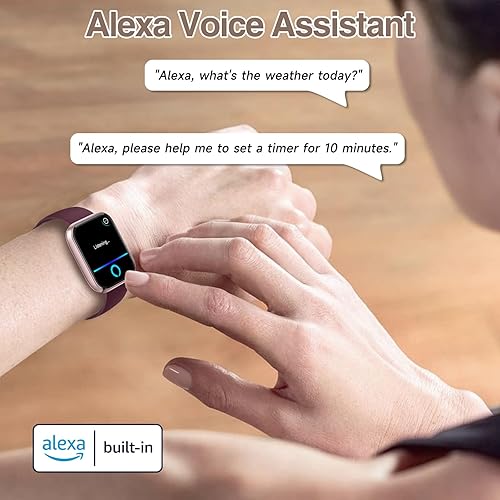 Miniatura 4 de Reloj inteligente para mujeres y hombres con llamada Bluetooth, reloj inteligente integrado con Alexa, reloj de fitness con dial de 1.83 pulgadas