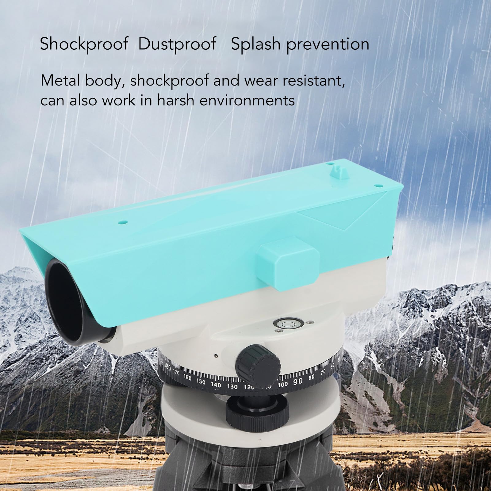 Socobeta Nivel óptico Automático, Herramienta de Topografía de Alta Precisión con Aumento de 32X para Uso en Exteriores, a Prueba de Polvo, Resistente Al Agua