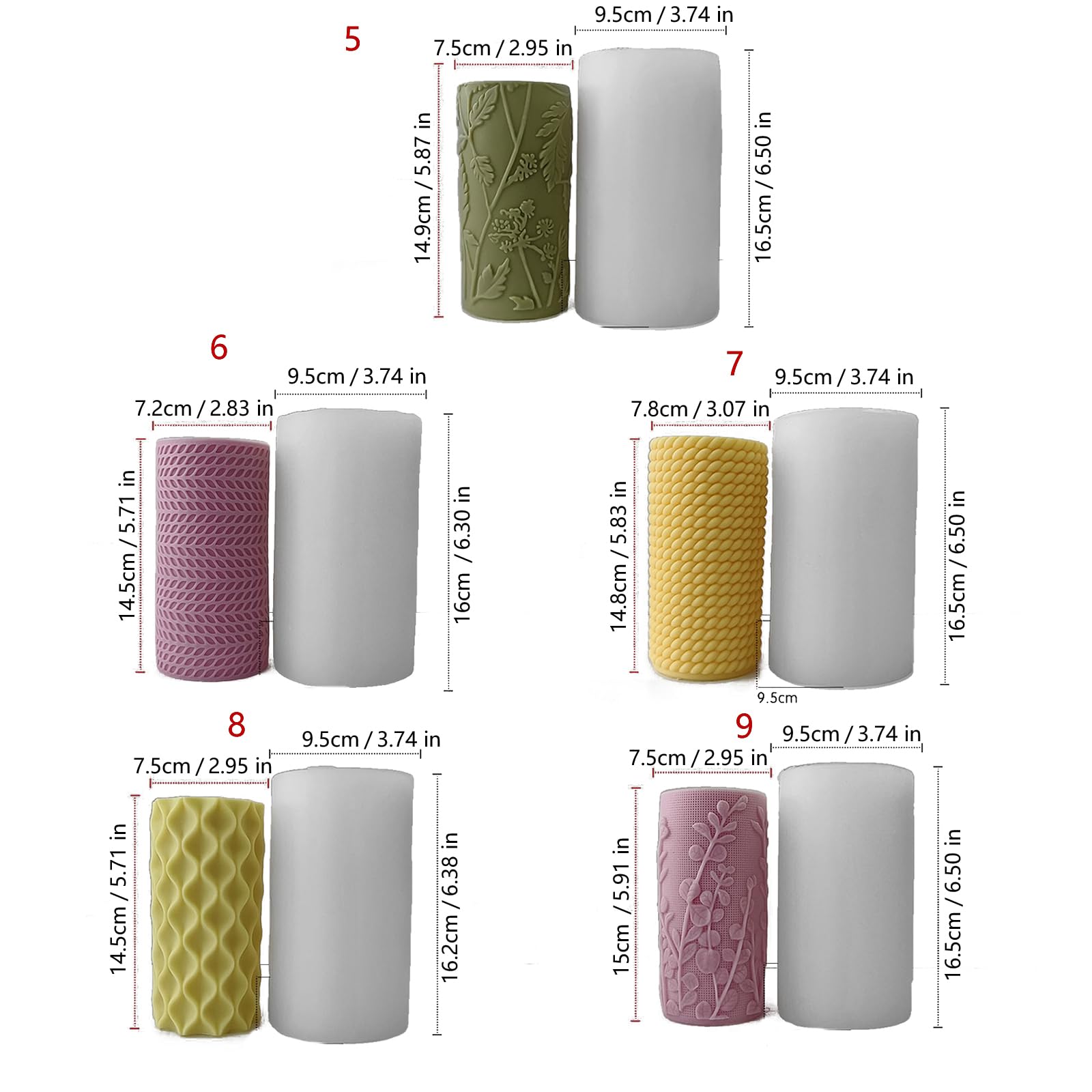 Strumento multiuso in silicone a forma di stella in rilievo, per sapone, cioccolato, creazione artigianale, stella cilindrica in silicone con motivo decorativo