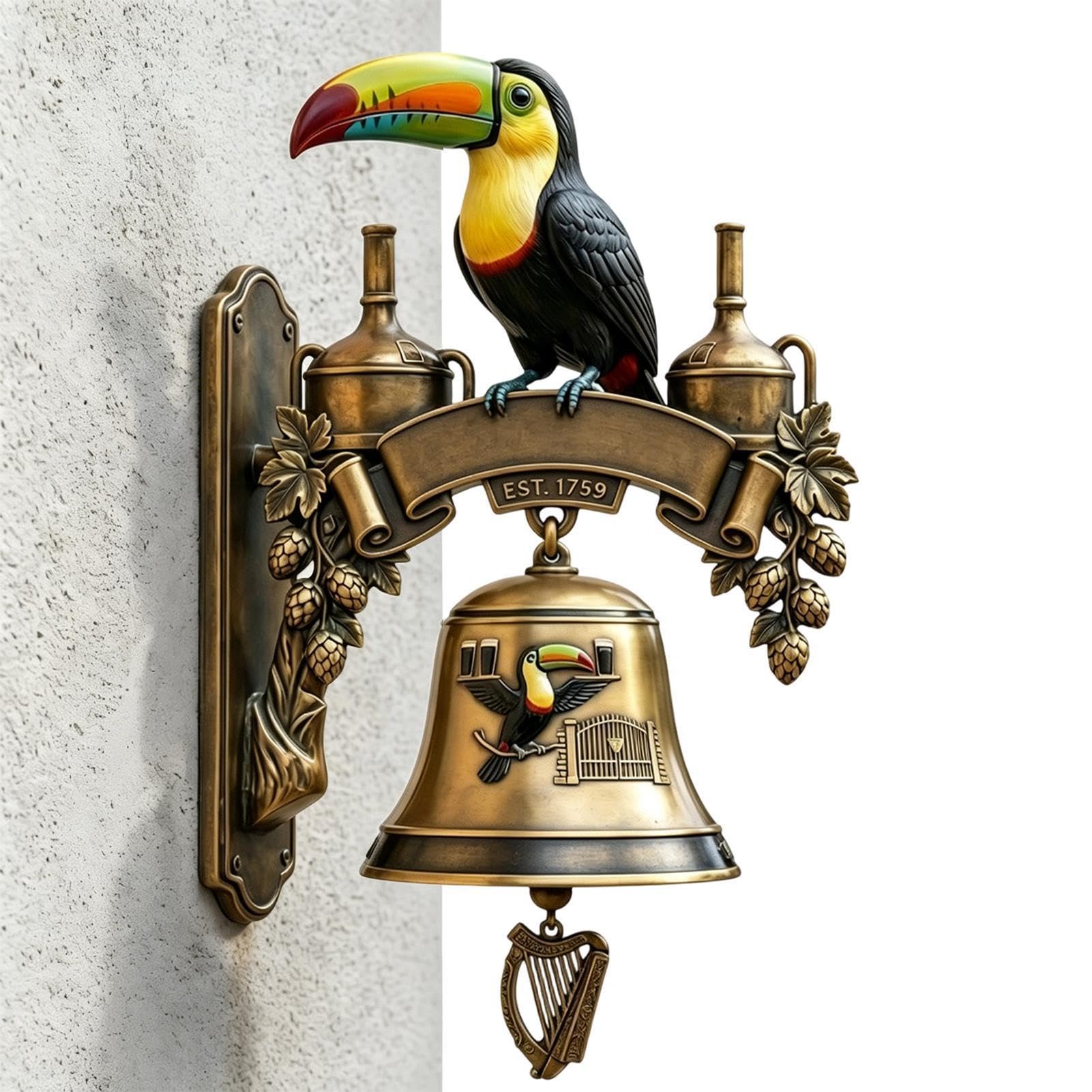 Funny Metal Garden Bell For Indoor Outdoor Bar, Entryway
