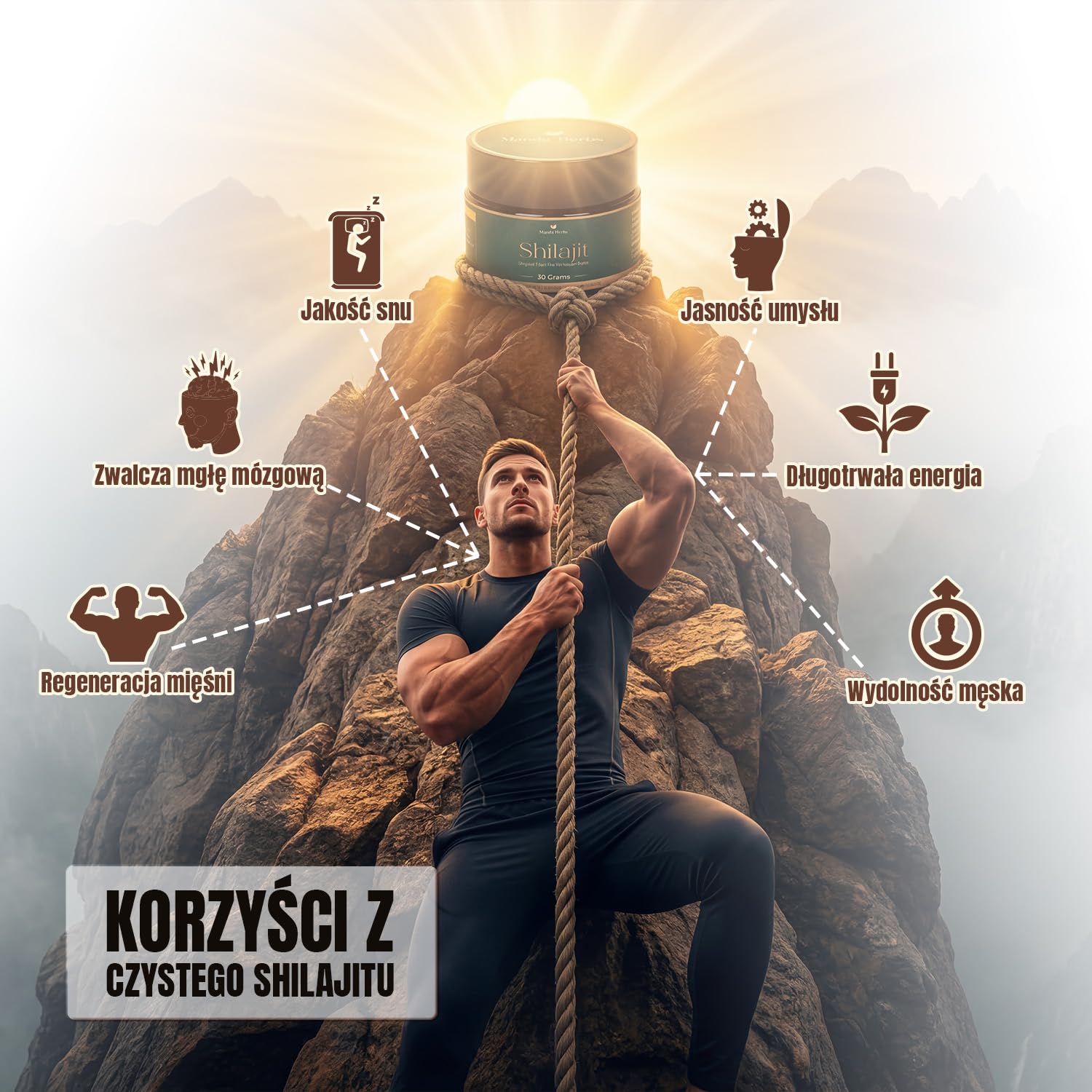 Czysta Himalajska Żywica Shilajit 2 × 30 g - 75% Kwasu Fulwowego - Ponad 85 Minerałów - 100% Oryginalna - Testowana Laboratoryjnie - Energia, Regeneracja, Wsparcie Mózgu