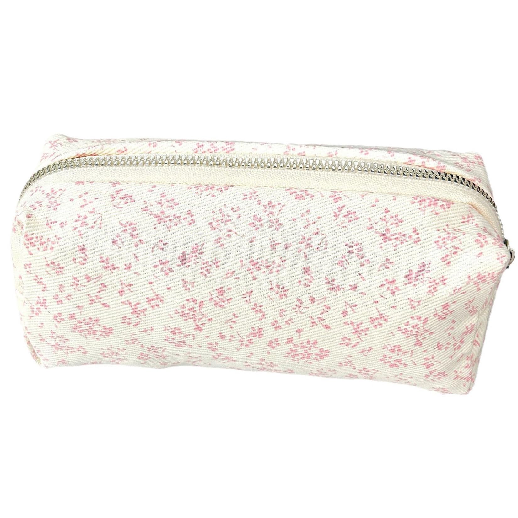 RubyTint Floral Pencil Case, Soft Fabric Zipper Pouch for Pens, Pencils, Makeup and Small Essentials, Lightweight Large Capacity Organizer for School, Office, Travel, Pink Floral