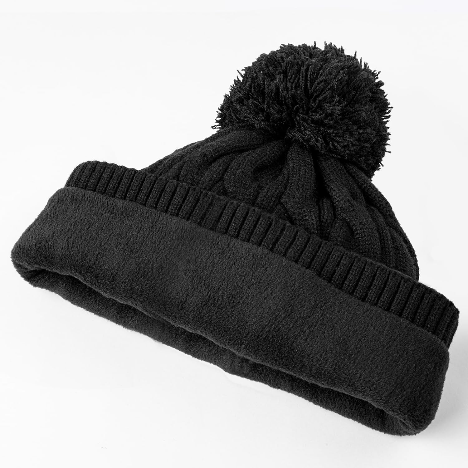 Etsfmoa Winter Hat with Light,Fleece Lined Knit Beanie,Type-c Rechargeable LED Cap - Image 2